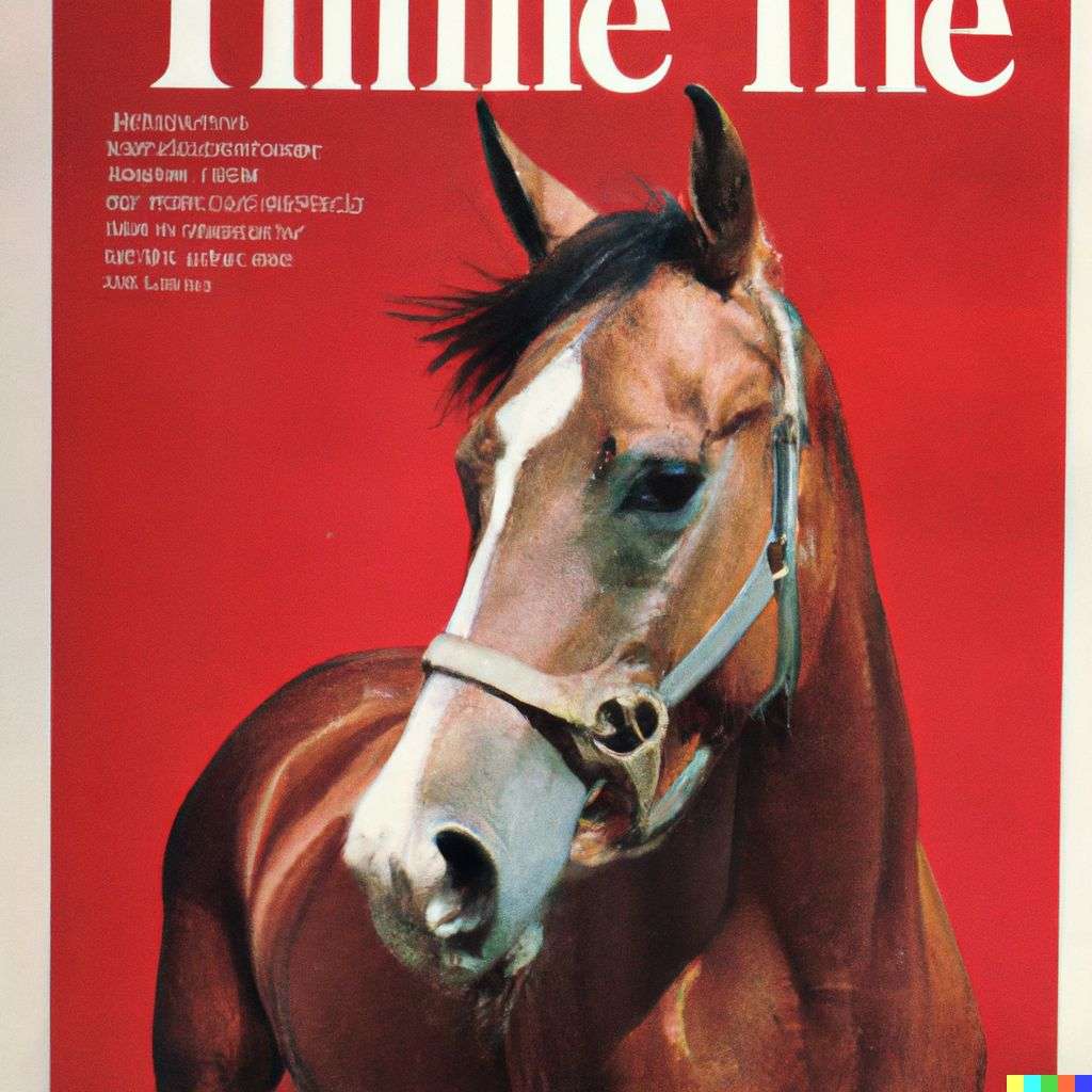 a horse, front cover of Time magazine, 1980